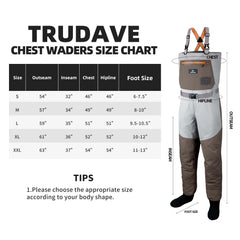 Trudave 100% waterproof waders tested for reliability with repair kit