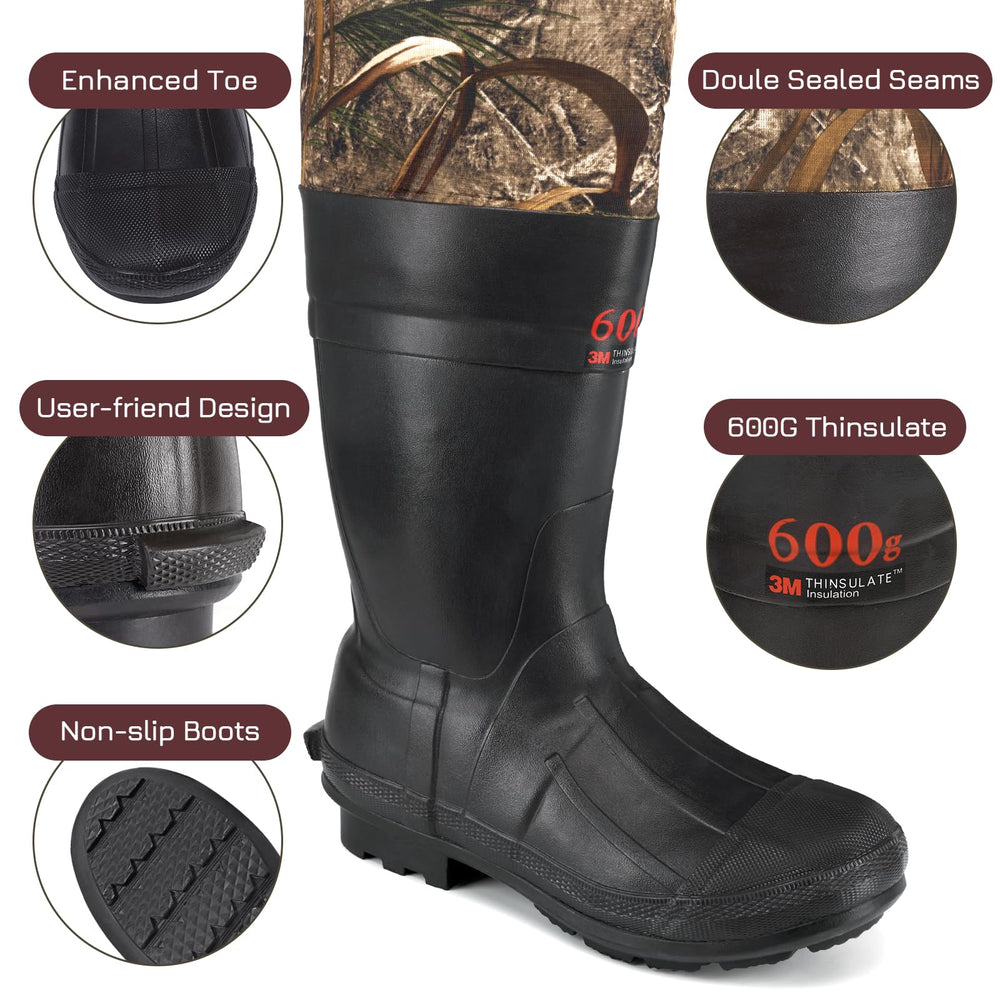Detail of waterproof seams on Trudave waders with armor weld construction.