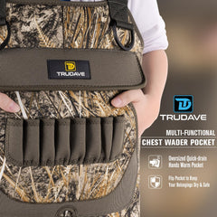 Trudave waterproof bootfoot provides non-slip grip on slick riverbeds.