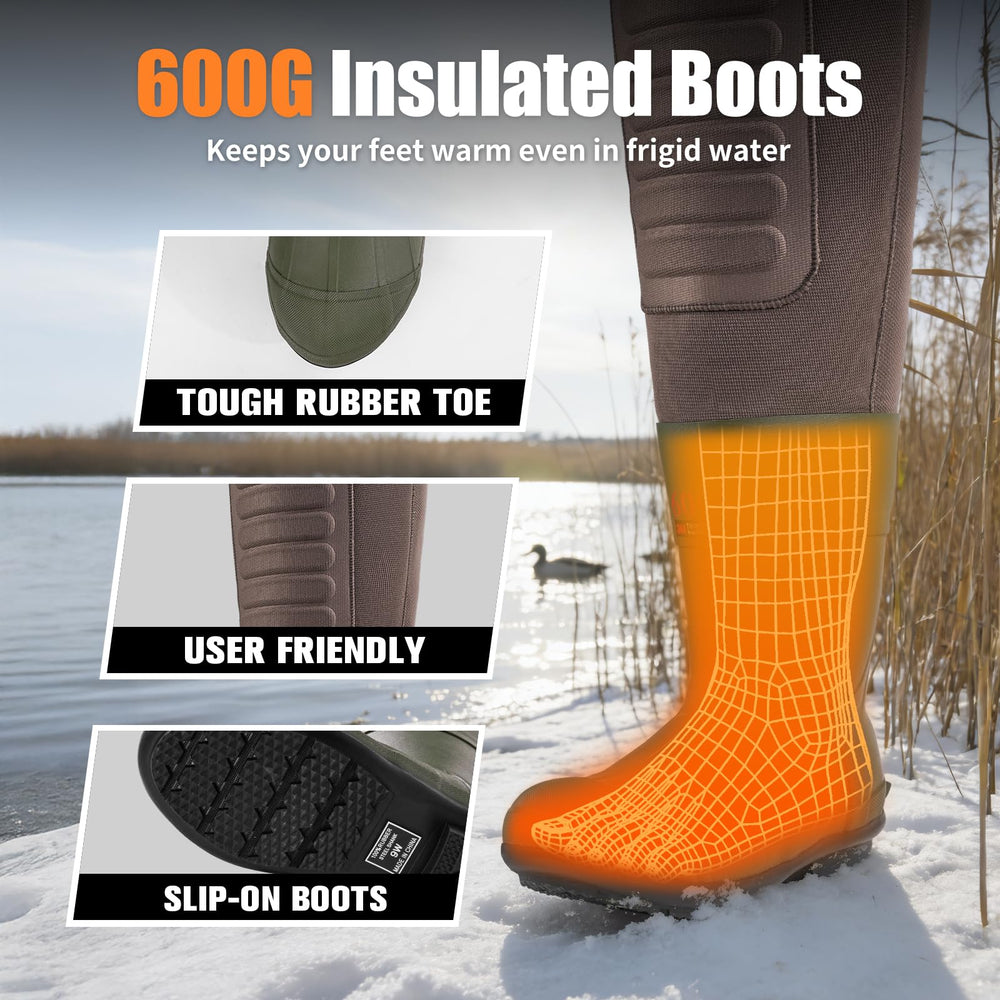 Trudave waders exterior pockets offer quick ammo or tool access in hunting