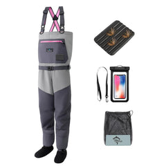 Trudave women's fishing waders with chest pocket and waterproof zipper for secure gear storage