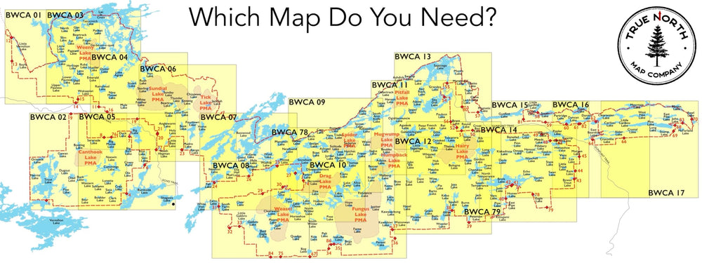 True North BWCA79 map waterproof cloth for rain-ready navigation on rugged lakes