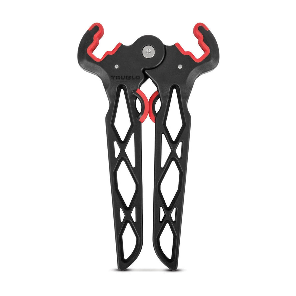 TRUGLO Bow Jack Folding Bow Stand standard black in use on a bow
