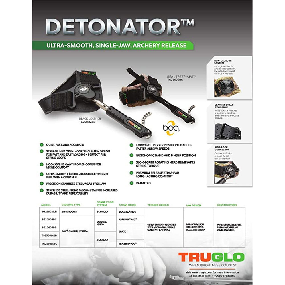 TRUGLO Detonator Realtree APG camo strap blends with gear for hunting.