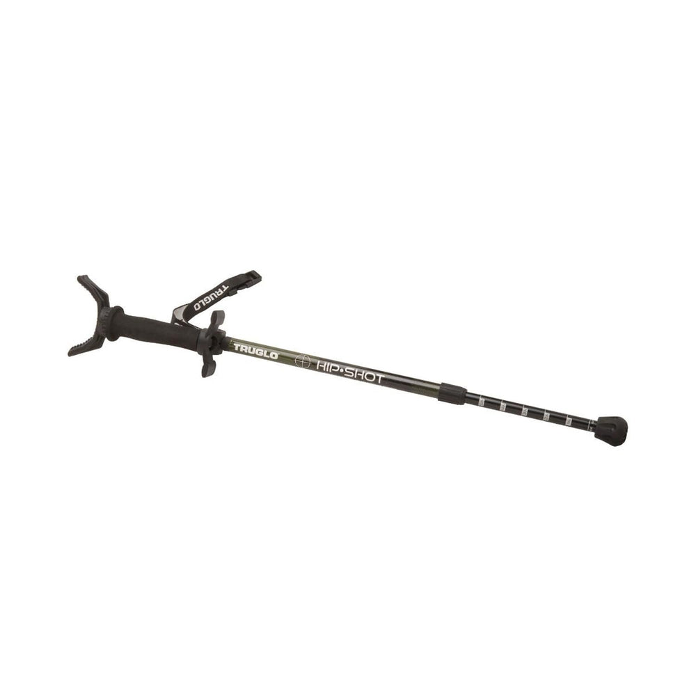 TRUGLO Hip Shot crossbow rest folded compact for field transport.