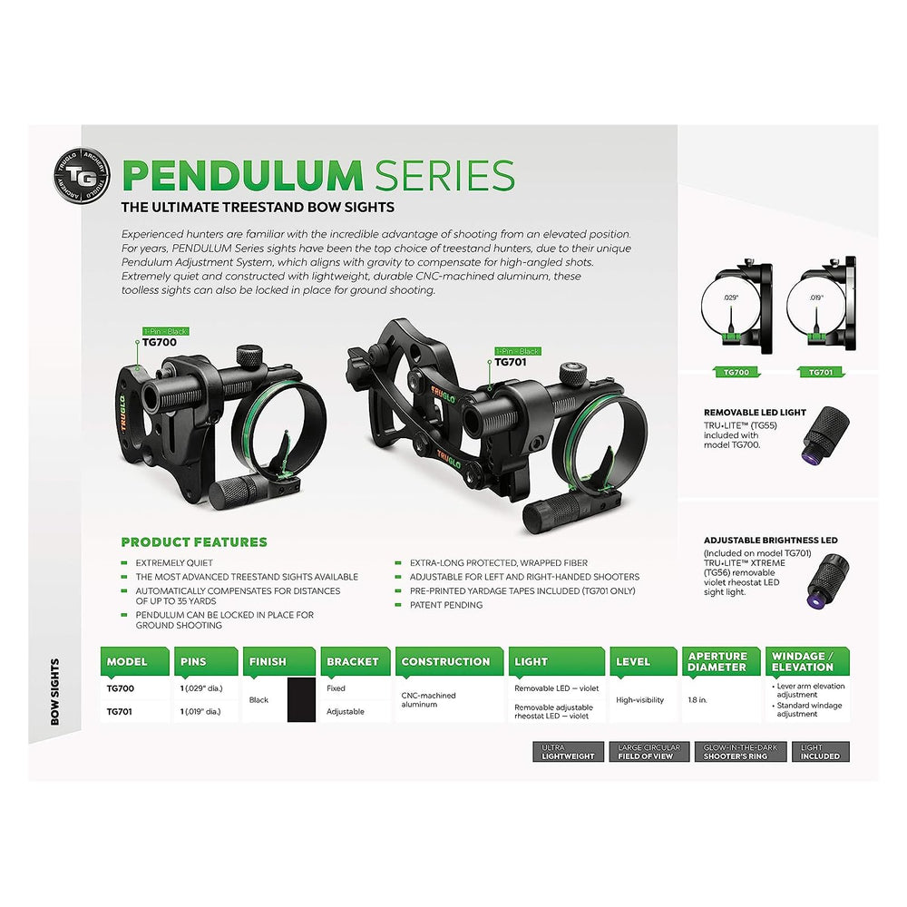 TRUGLO Pendulum Series TG701 yardage tapes for quick range estimation