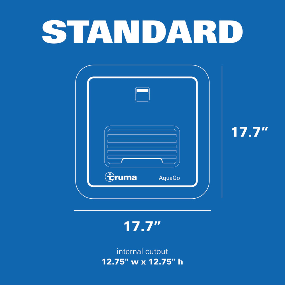 Truma AquaGo access door white side profile for standard setup