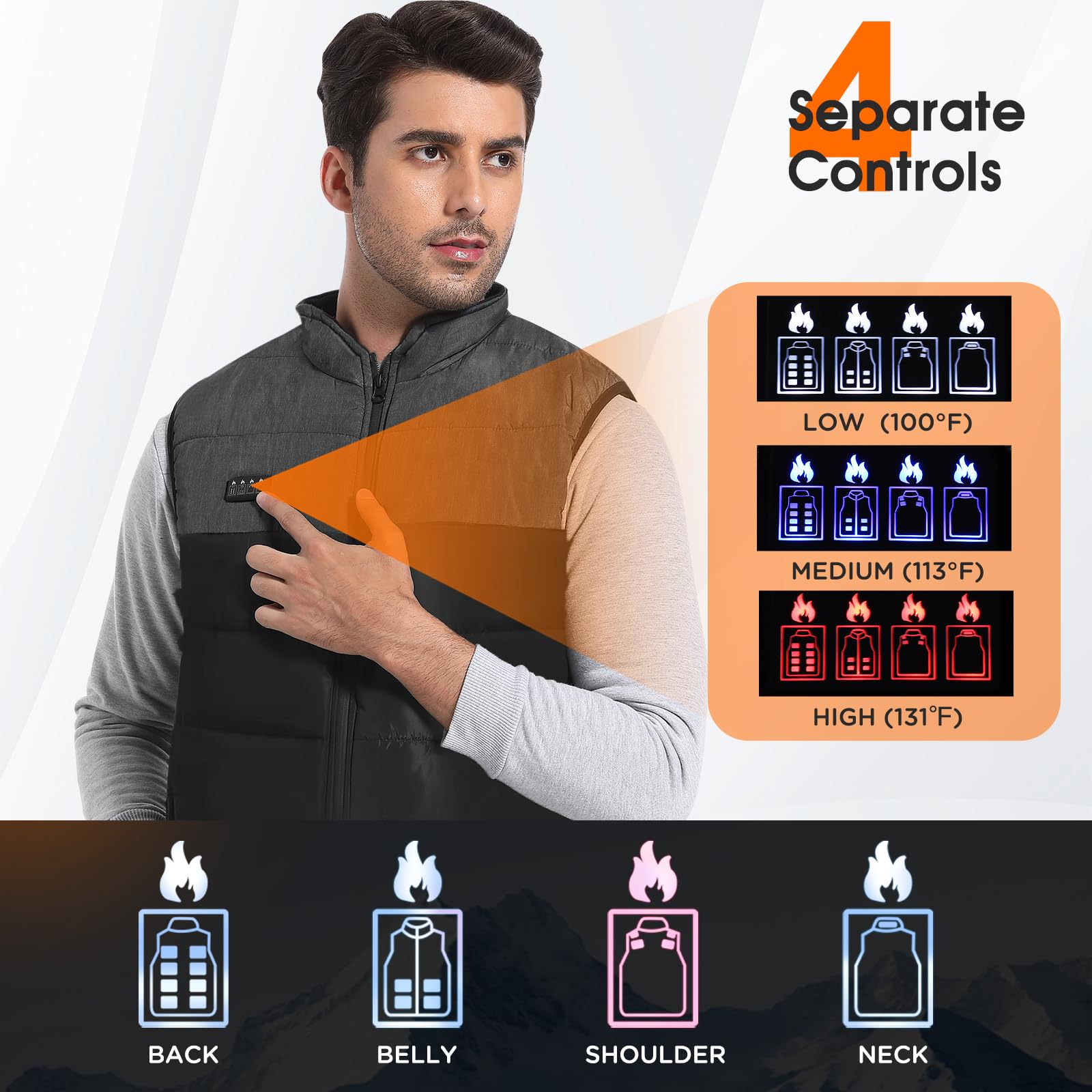 Trunera heated vest with battery pack demonstrates all-day warmth during errands.