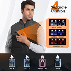 Trunera heated vest with battery pack demonstrates all-day warmth during errands.