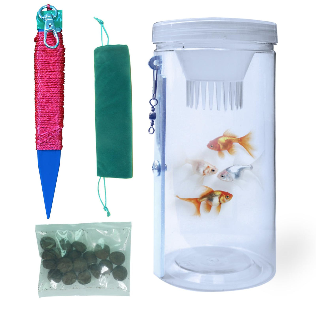 Trungeton anti-escape fish trap in use