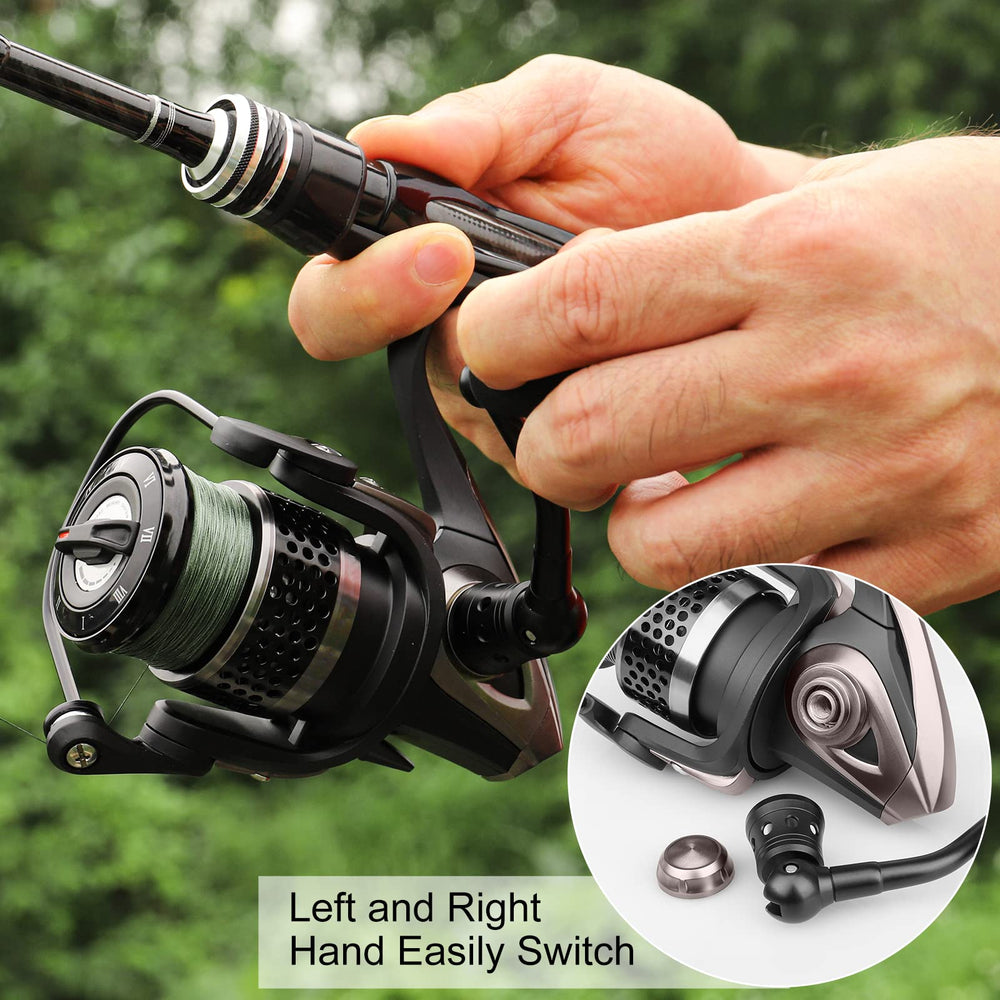 Handheld view of TRUSCEND 1500 spinning reel for scale