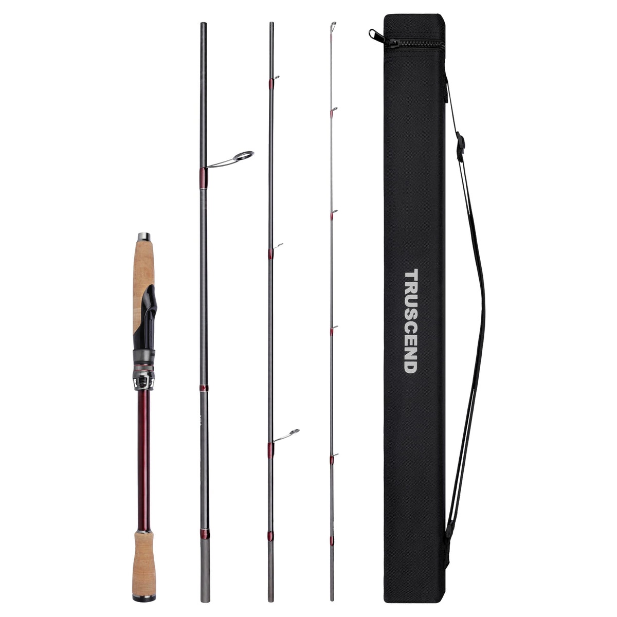 TRUSCEND CrazBass rod forebody highlights TORAY carbon fiber sensitivity for precise casting.
