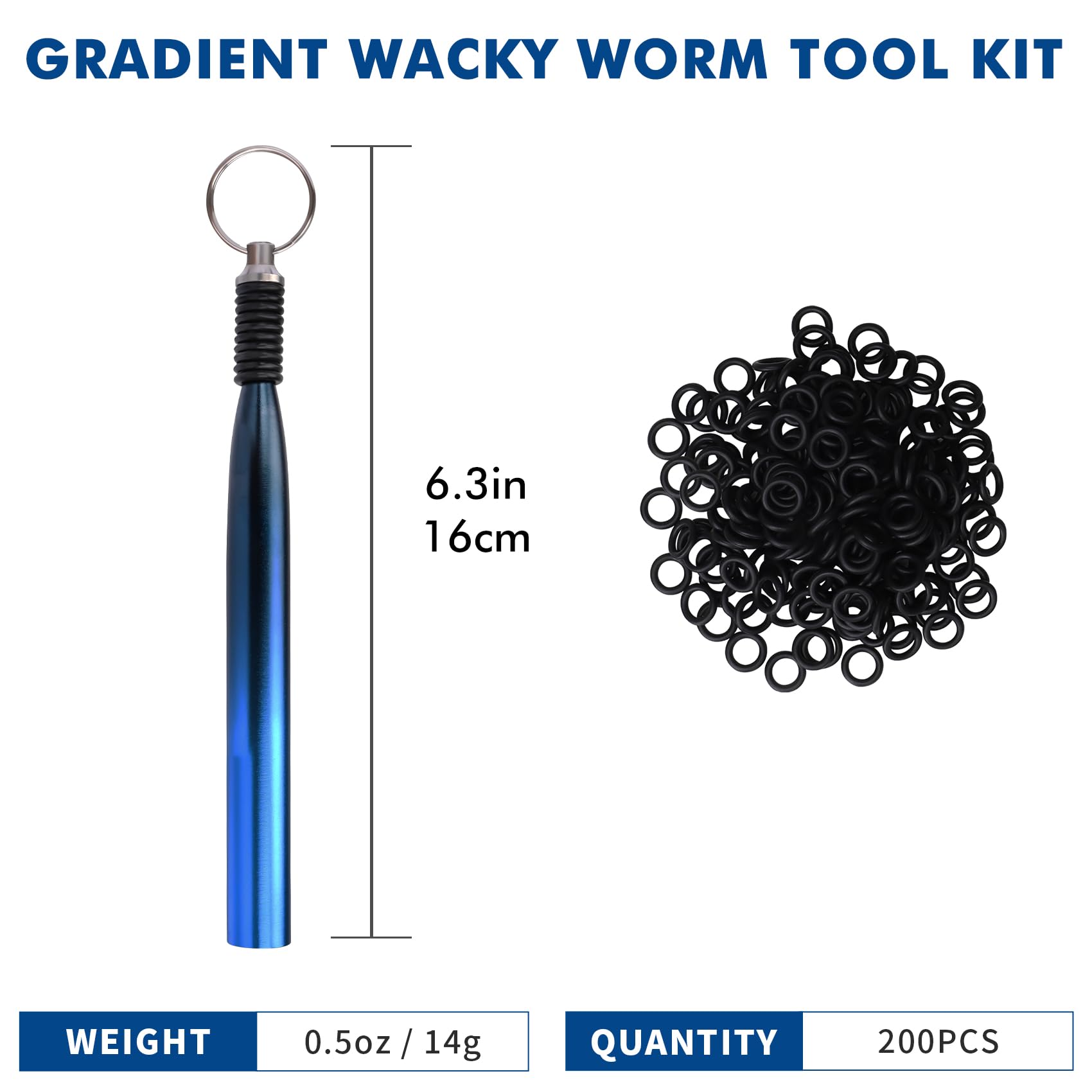Close-up of silicone O-Rings on soft worm lure