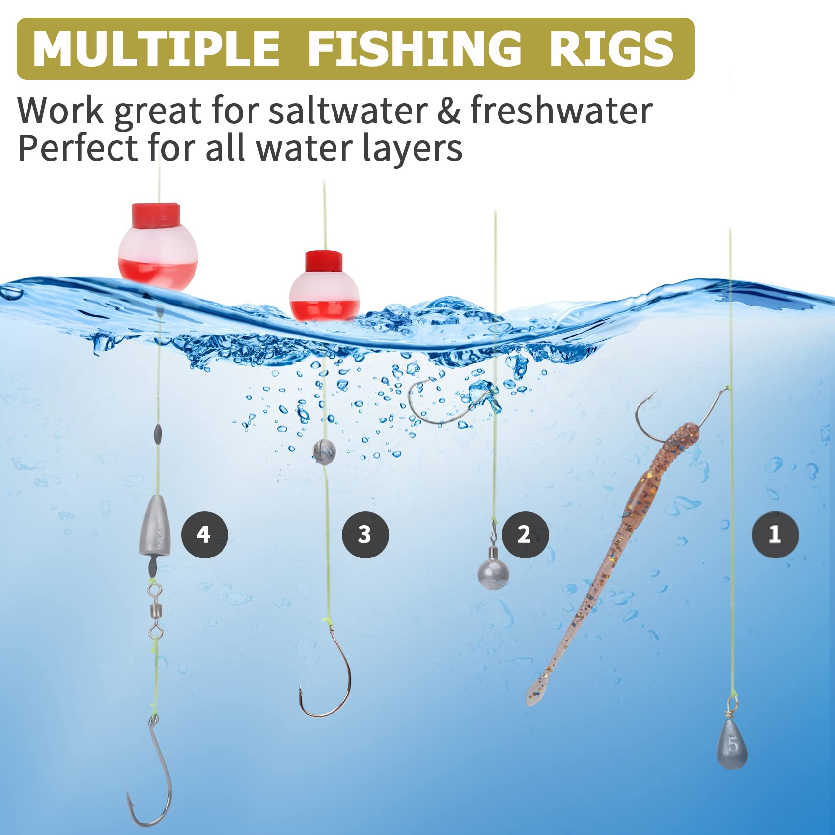 Premium stainless steel fishing gear components and rigs