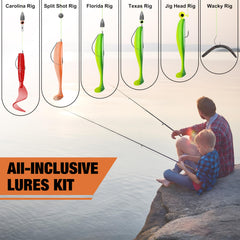 Assorted crankbaits, pencils, poppers and bait-rigs included in the kit