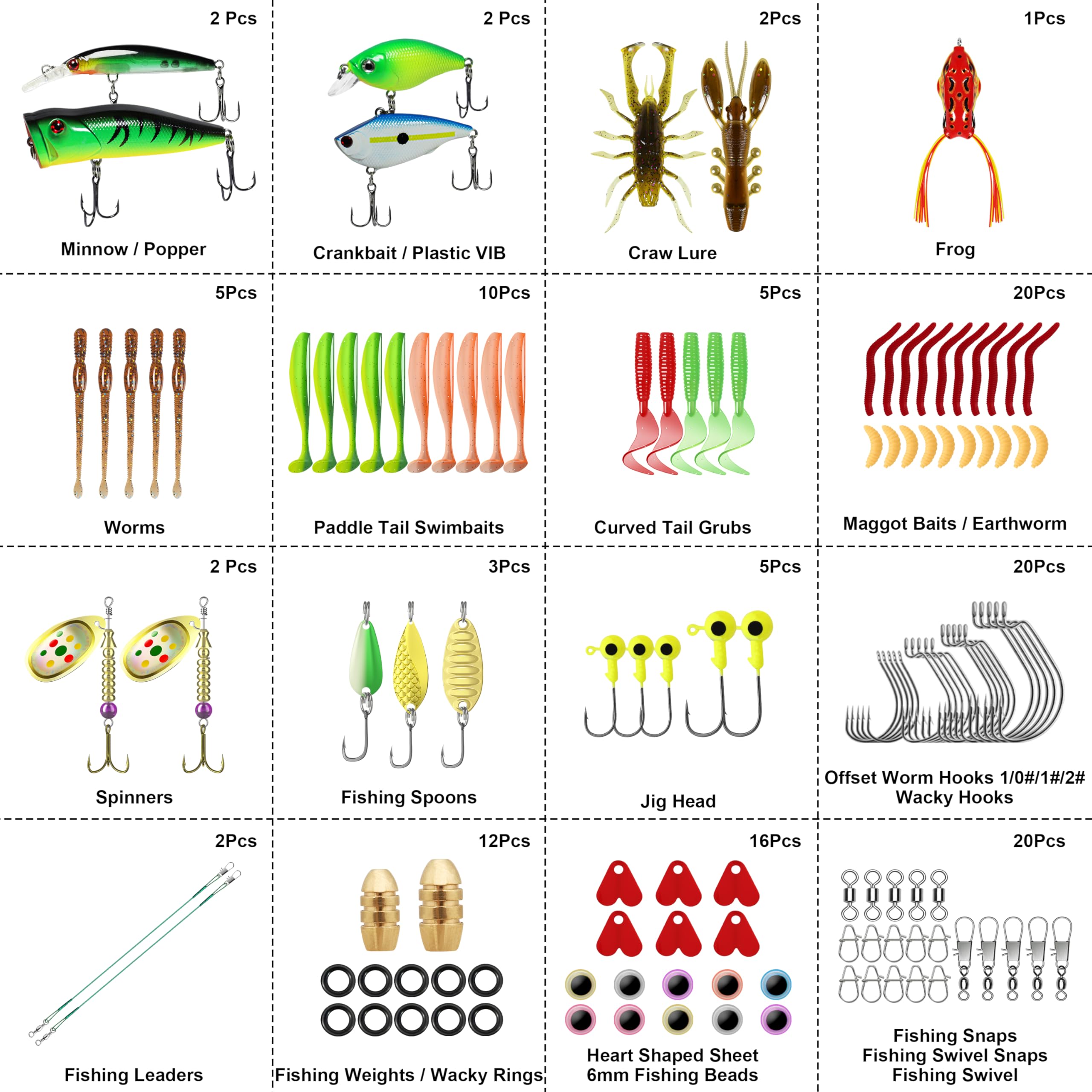 Assorted lures including crankbaits, pencils, spinners and weights