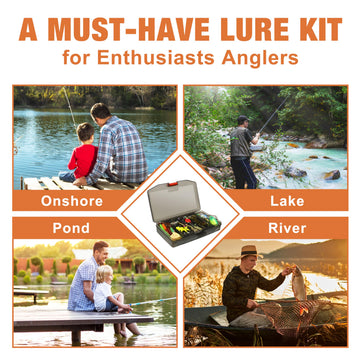 All-in-one bass fishing kit displayed in a tackle box
