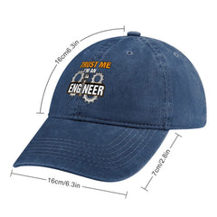 Trust Me I'm A Mechanical Engineer hat side view showing lightweight, portable silhouette