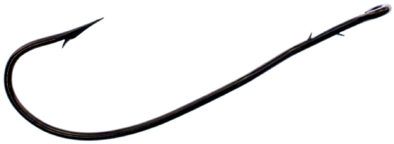 Tru Turn Bass Worm Hooks with bronze finish and cam-action design for secure hook sets in freshwater bass fishing