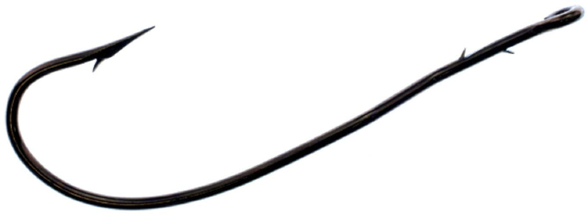 Tru Turn Bass Worm Hooks with bronze finish and cam-action design for secure hook sets in freshwater bass fishing