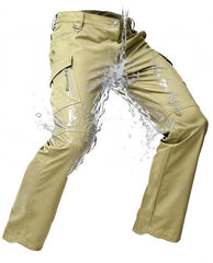 TSD.J men's tactical cargo pants front view with waterproof fabric for outdoor weather