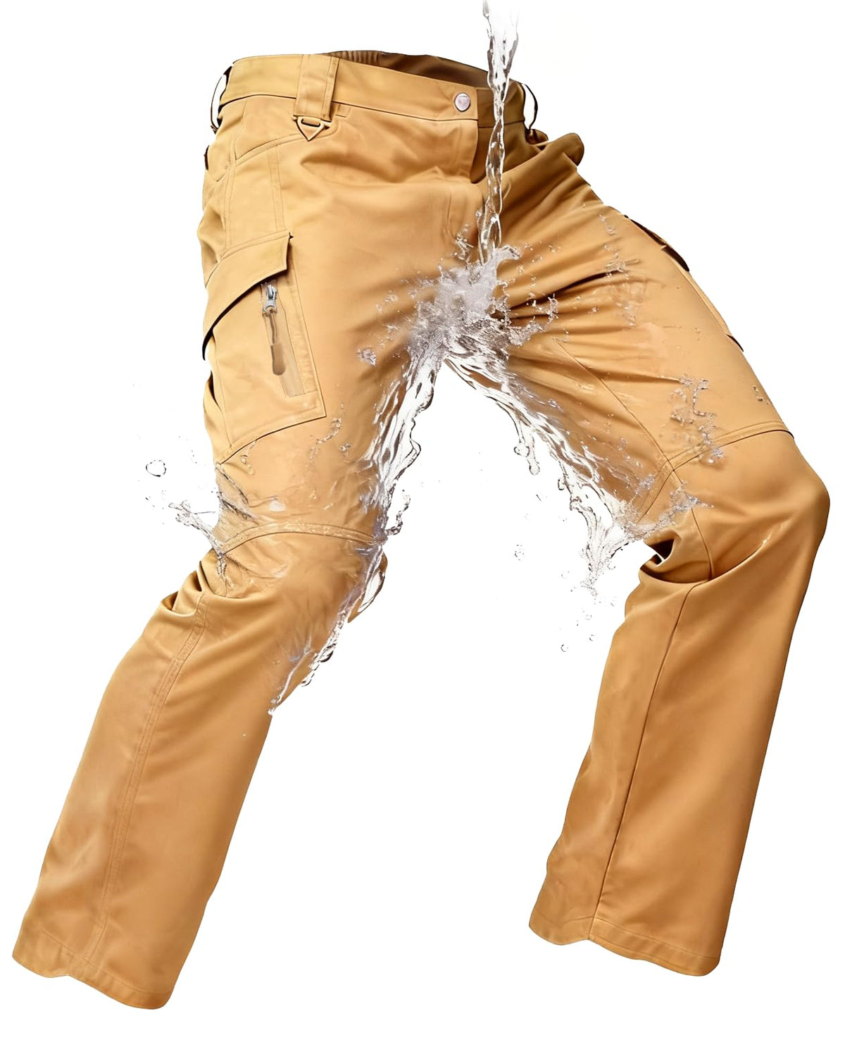 TSD.J men's tactical cargo pants showcase waterproof fabric protecting gear in rain