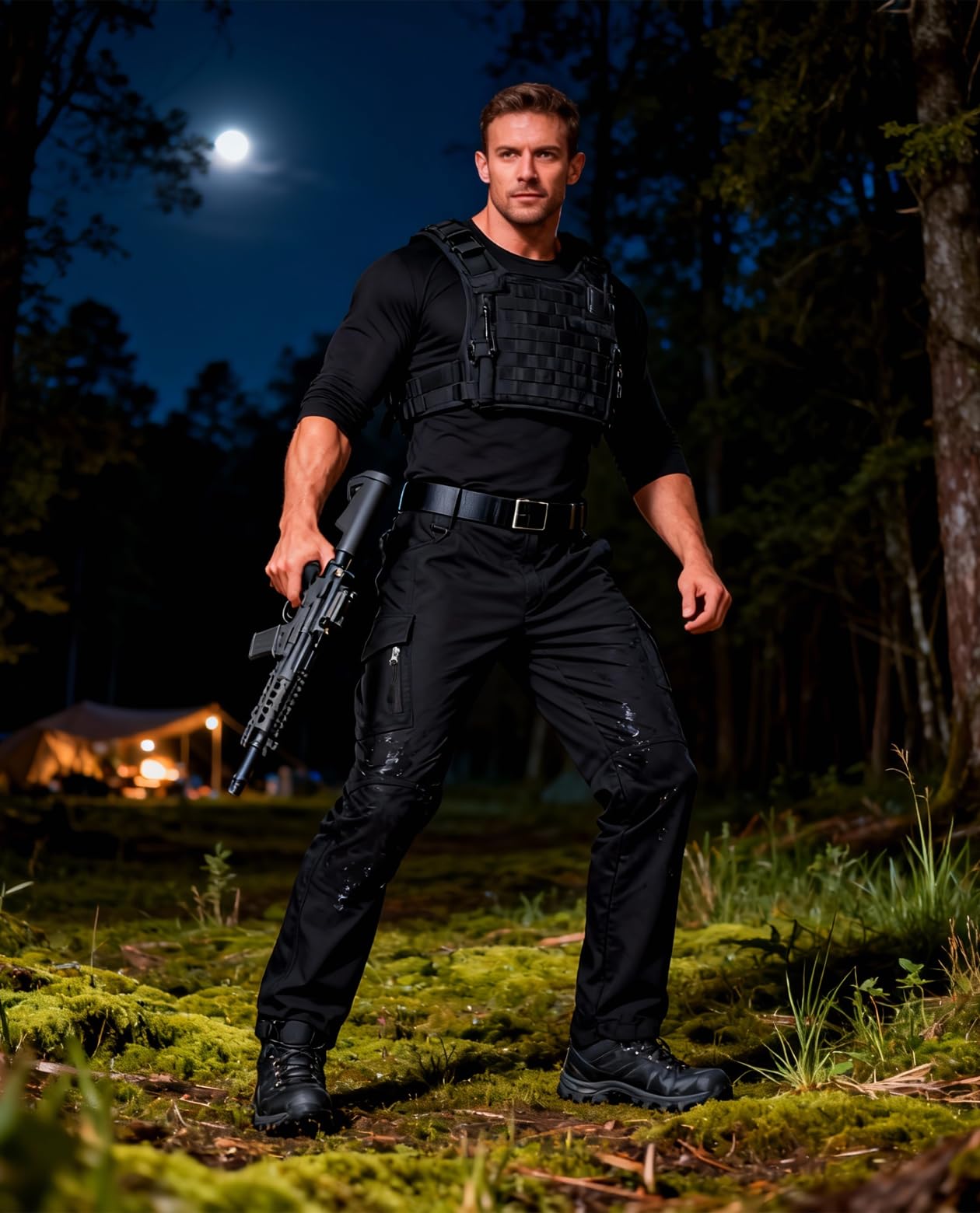 TSD.J men's tactical pants reinforced knees enhance durability on rugged trails