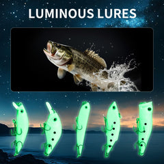 TSKS 150pcs crankbaits closeup reveals varied colors for day and night fishing.