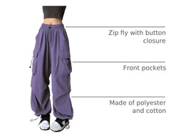 TSMNZMU baggy cargo pants full-length relaxed fit for year-round wear