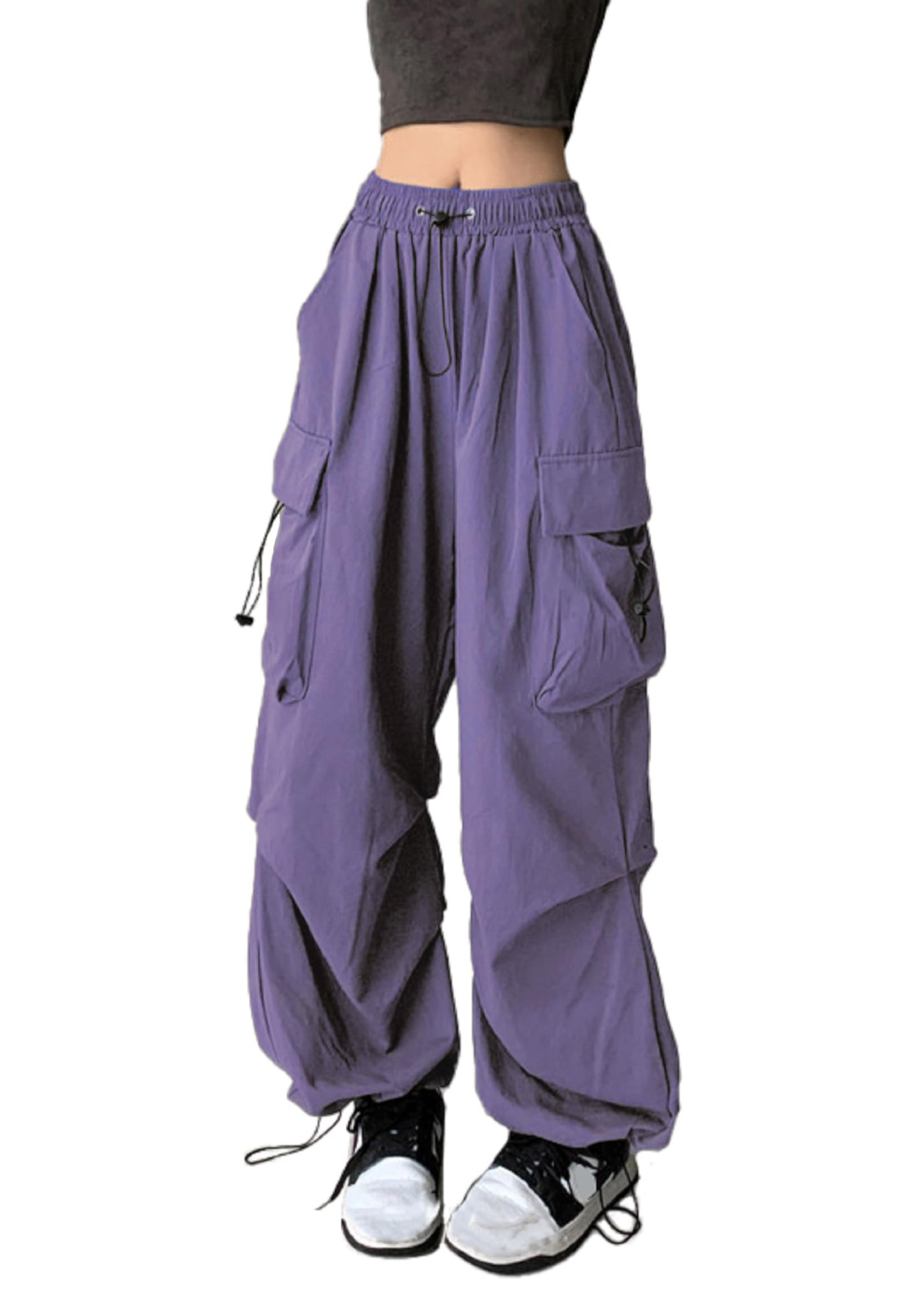 TSMNZMU women's baggy cargo pants front pocket highlight versatile daily wear
