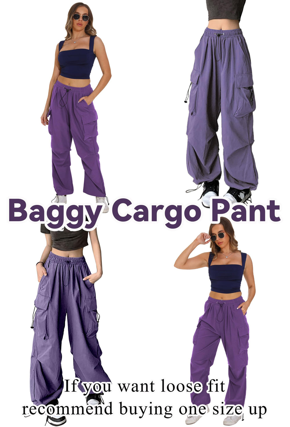 TSMNZMU Y2K high-waisted cargo pants back view highlighting silhouette