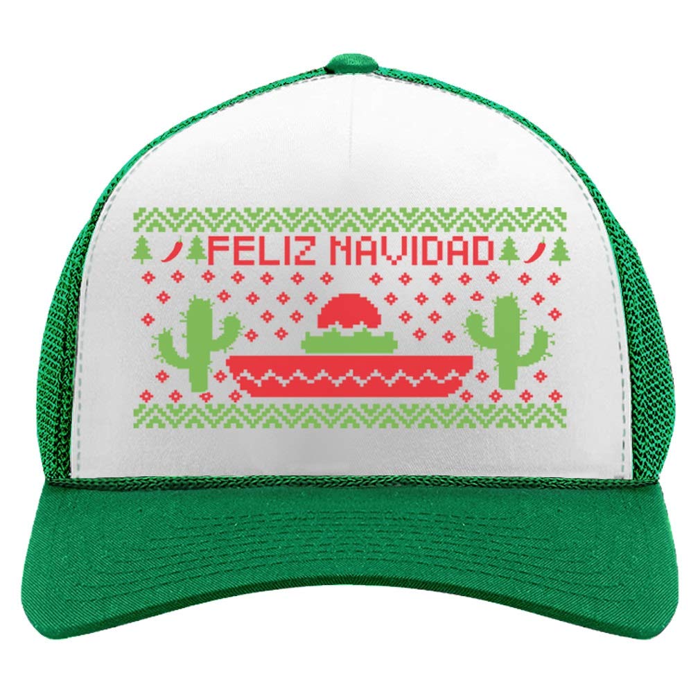 Tstars Feliz Navidad hat front view with festive Mexican graphics.