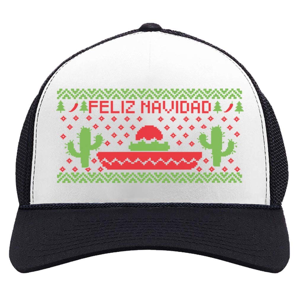 Tstars Feliz Navidad Mexican ugly Christmas hat with cactus and peppers