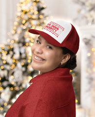 Tstars Naughty Holiday Trucker cap back view, adjustable fit.