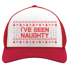 Tstars Naughty Holiday Trucker cap front view, breathable for festive photos.
