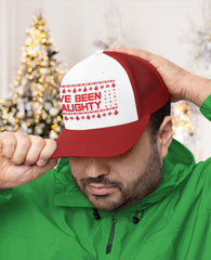 Tstars Naughty Holiday Trucker cap side view, comfortable mesh back.