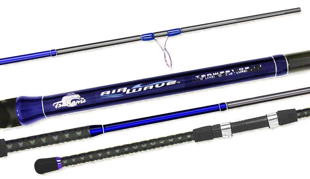 Tsunami Airwave 12' surf rod ready for long-distance coastal casts