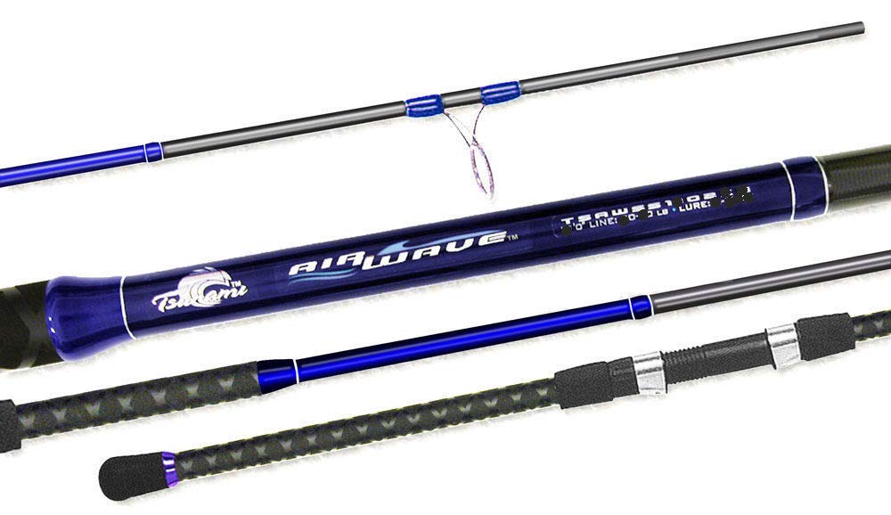 Tsunami Airwave Surf Rod cast action showing extended distance capability.