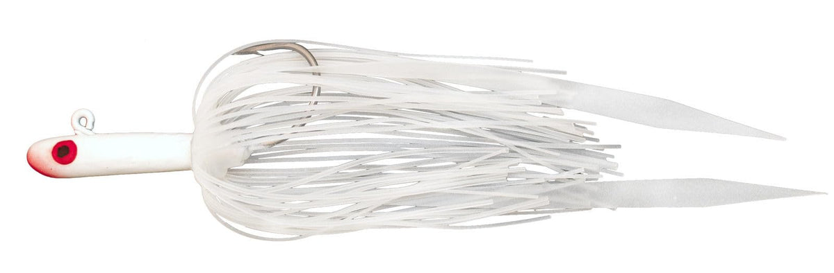 Tsunami Glass Minnow Fluke Teaser Jig, white, ideal for back-bay flounder fishing