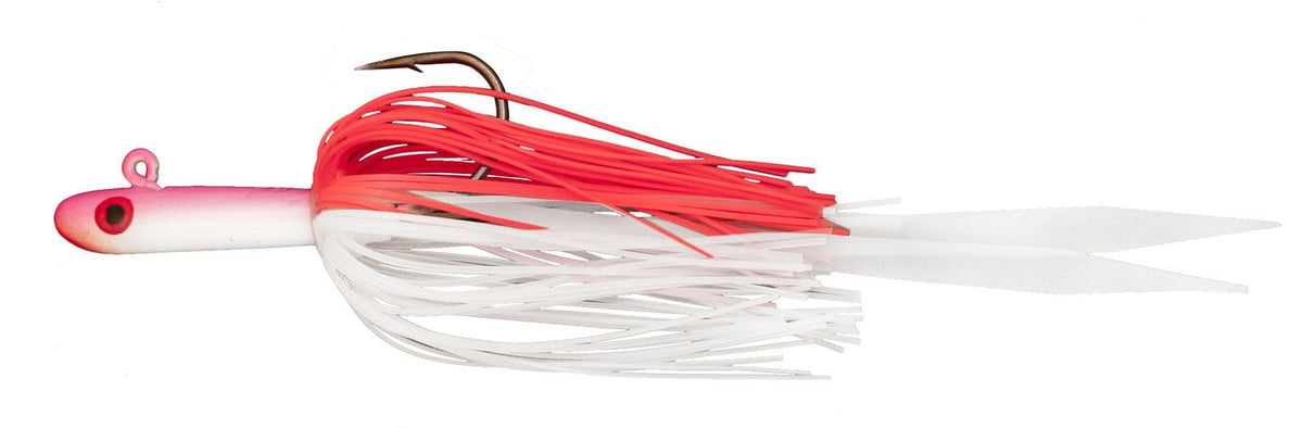 Tsunami Glass Minnow Jig with silicone skirt and glowing tentacles for targeted seabass and fluke fishing