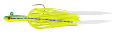 Tsunami Glass Minnow Teaser Jig with Silicone Skirt in Chartreuse for back bay fluke fishing