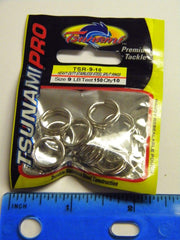 Tsunami heavy duty stainless steel split rings size 9 for secure lure connections