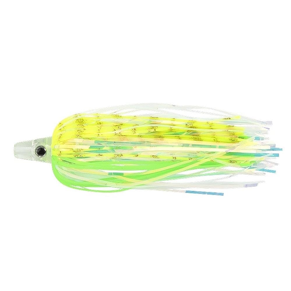 Tsunami Holo Teaser chartreuse green head with vivid flash to attract fish