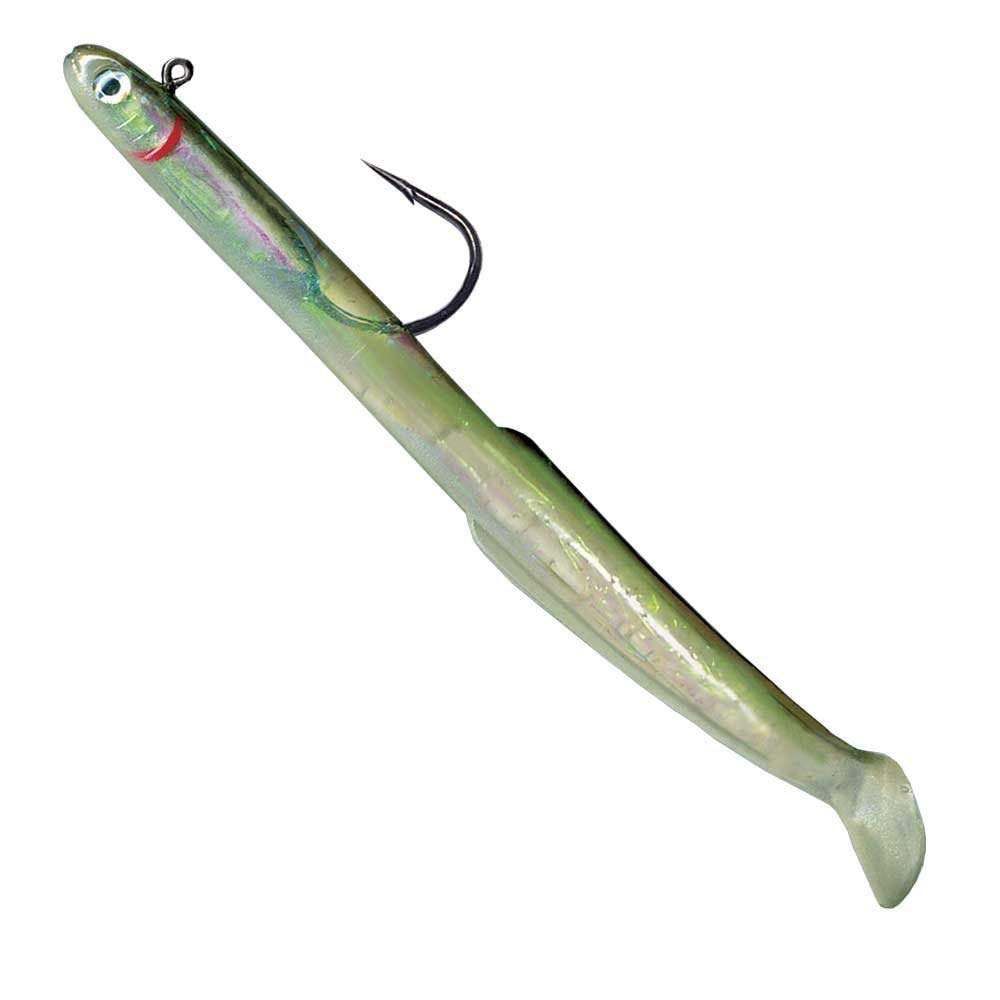 Tsunami HWE7-2-3 holographic weighted sand eel lure, 7 inch, black back, ideal for casting and attracting targets