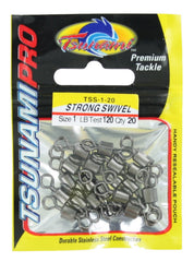 Tsunami Pro Strong Swivels TSS-1-20, detailed view, stainless steel for durable fishing tackle