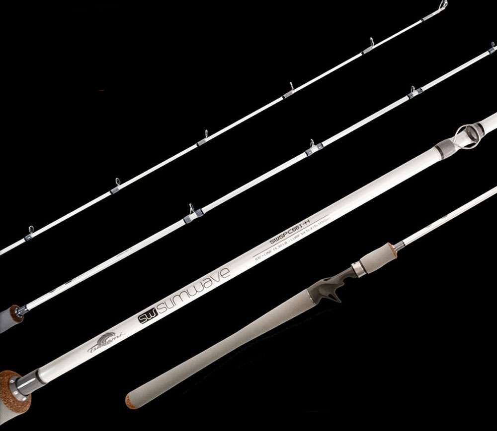 Tsunami Slim Wave White Jigging Conventional Rod 6'4" showing lightweight, sensitive jigging performance
