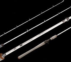 Tsunami Slim Wave White Jigging Conventional Rod 6'4" showing lightweight, sensitive jigging performance