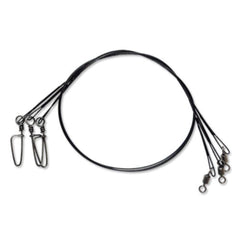 Tsunami stainless black coated steel wire leader, 24-inch, 30lb, ideal for strong lure rigs.