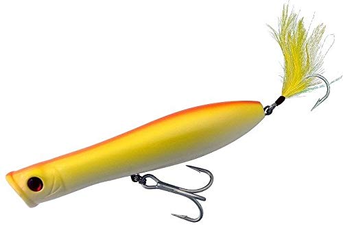 Tsunami Talkin Pencil Popper 7-inch Electro School Bus lure delivers topwater pops for reaction strikes.