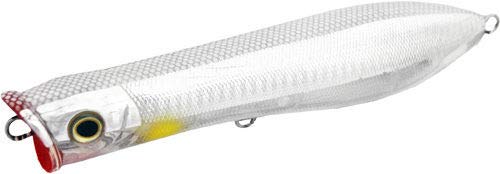 Tsunami Talkin Pencil Popper 7-inch lure in silver/clear for surface strikes